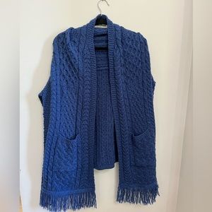 Merino Wool Cable Knit Shaw Wrap